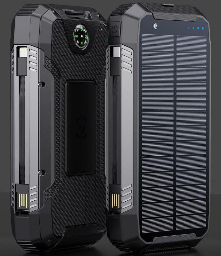 g motec 2103c tactical solar power bank with wireless charging, built in cables & compass g motec 2103c tactical solar power bank with wireless charging, built in cables & compass