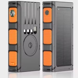 g motec 2202 rugged outdoor solar power bank with built in multi cables, integrated compass & wireless charging