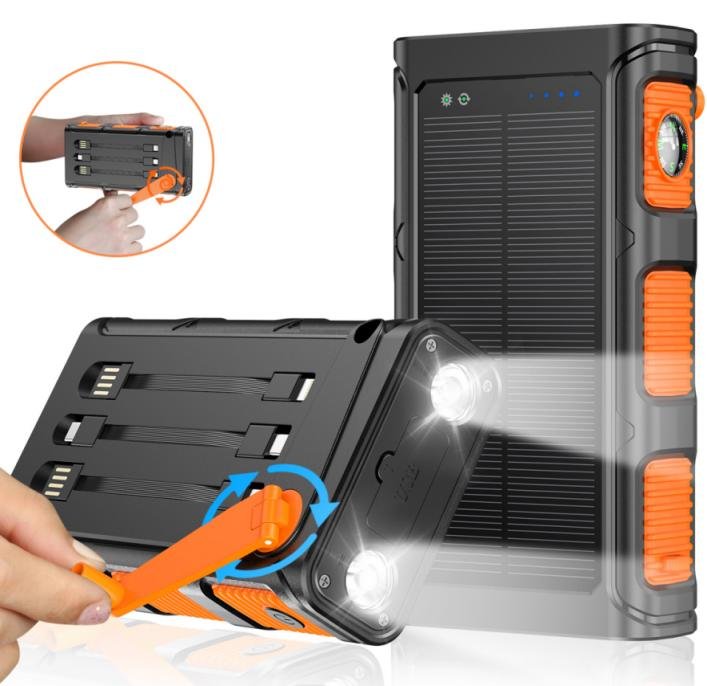 g motec 2203 rugged hand crank solar power bank with built in multi cables, integrated compass & dual flashlight g motec 2203 rugged hand crank solar power bank with built in multi cables, integrated compass & dual flashlight