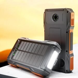 g motec 518 rugged outdoor solar power bank with integrated compass, emergency led light panel & kickstand