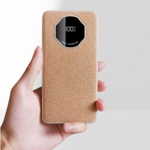 g motec b10 eco friendly cork texture fast charging power bank with digital display