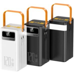 g motec dx203 ultra fast charging outdoor power bank with built in cables, led light panel & carrying handle