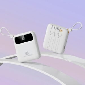 g motec dx263 ultra fast charging power bank with built in multi cables & digital display