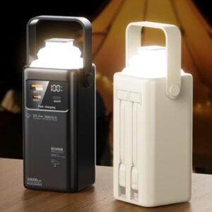 g motec dx400 outdoor camping power bank with led lantern light, built in cables & carrying handle