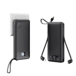 G-motec K09 Multi-Functional Wall Plug Power Bank with Built-in Cables, Lanyard & Digital Display
