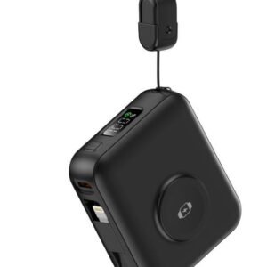 g motec s11 mini magnetic smartwatch charger power bank with built in cables & digital display