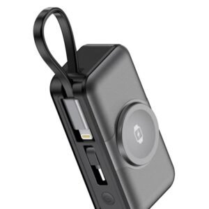g motec s15 portable magnetic smartwatch charger power bank with built in cable & lanyard strap