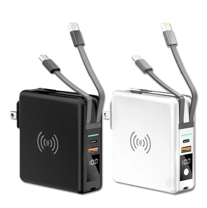 g motec super 6 multi functional power bank with built in cables, wall plug & wireless charging g motec super 6 multi functional power bank with built in cables, wall plug & wireless charging
