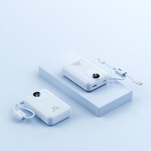 g motec y399 fast charging power bank with built in dual cables & smart led display