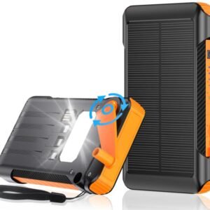 g motec 2201a series hand crank solar power bank with built in cables