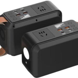 ops100 series portable power station generator with ac outlet, digital display & leather carry strap