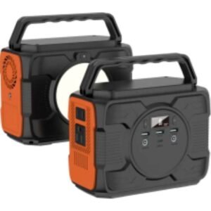 ops200 series portable power station generator with dual ac outlets, led searchlight & carrying handle