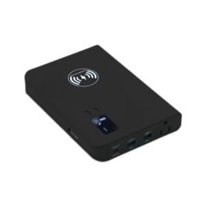 wt85 series portable power bank with ac outlet, wireless charging pad & digital display